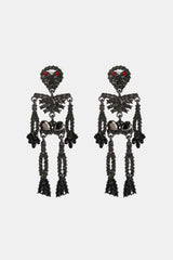 Skeleton Shape Glass Stone Dangle Earrings OutfitFlow