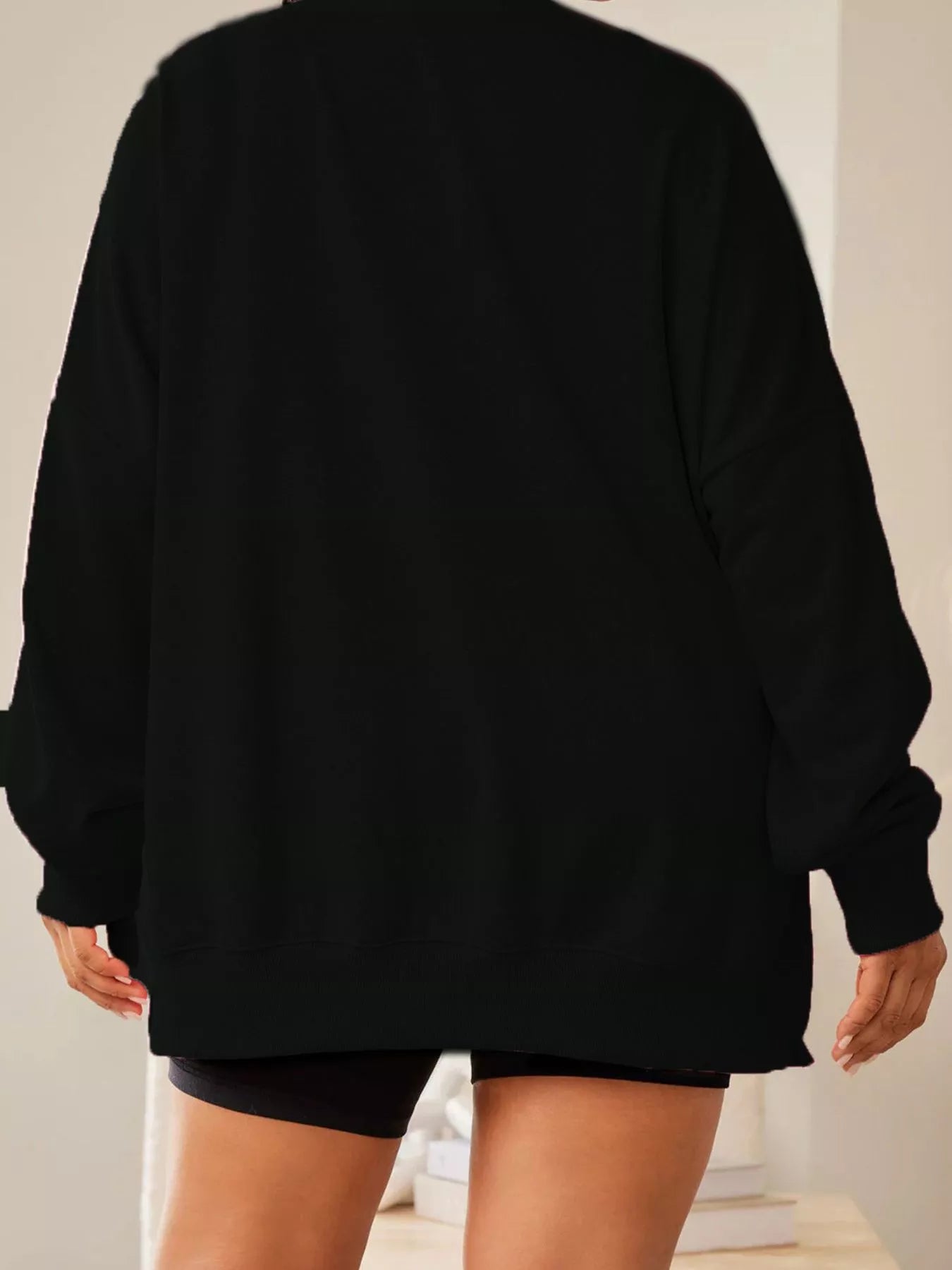 Christmas Santa Round Neck Long Sleeve Sweatshirt OutfitFlow