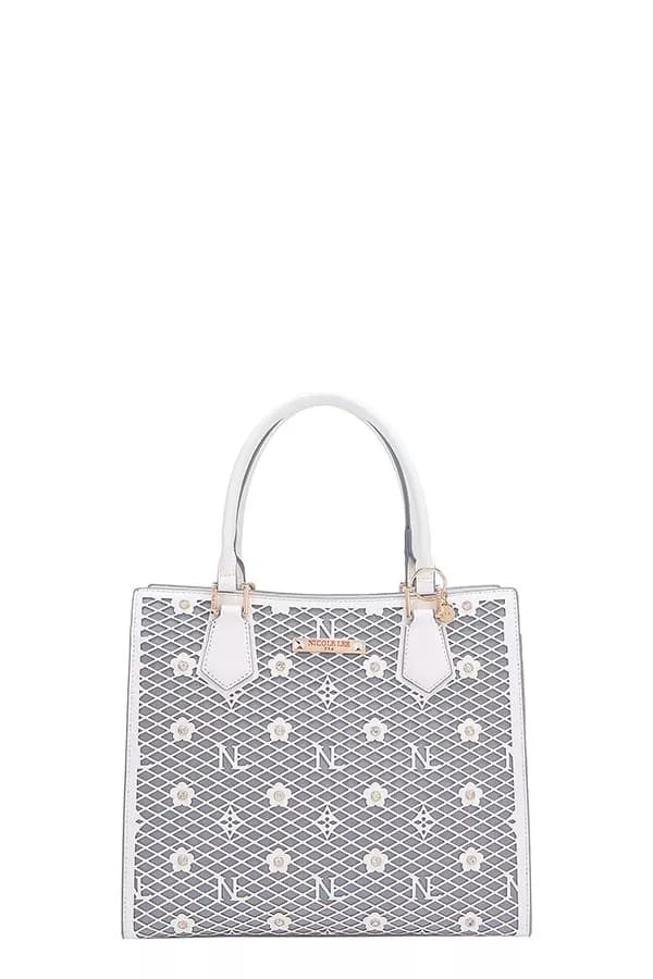 Nicole Lee USA Structured Tote Bag WHITE One Size OutfitFlow