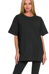 Zenana Cotton Round Neck Top & Legging Set OutfitFlow