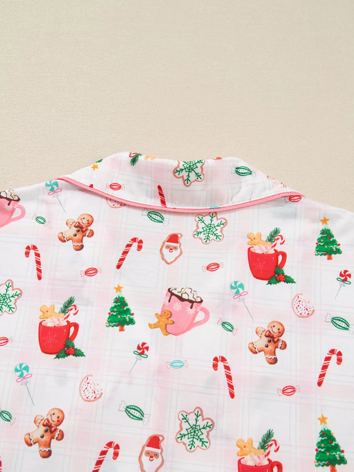 Christmas Spirit Cute Holiday Print Short Sleeve Shirt and Pants 2pcs Pajama Set OutfitFlow