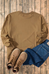 Outfit Flow - High-Low Round Neck Long Sleeve Sweatshirt