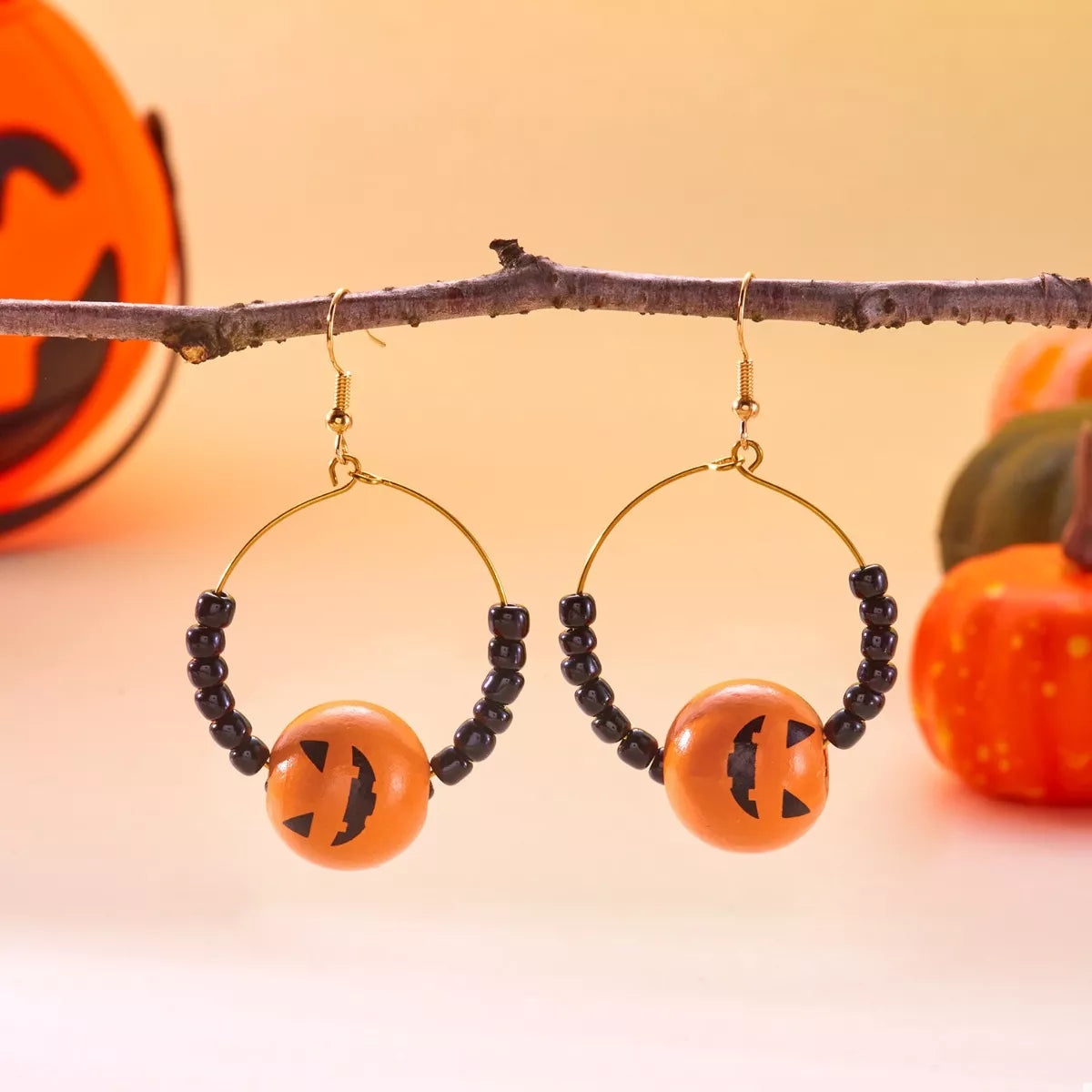 18K Gold-Plated Halloween Bead Earrings OutfitFlow
