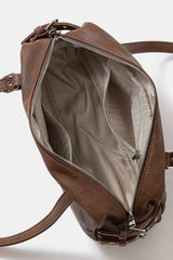 Fame Multi Grommet Belt Strap Rustic Rectangular Hand Bag OutfitFlow