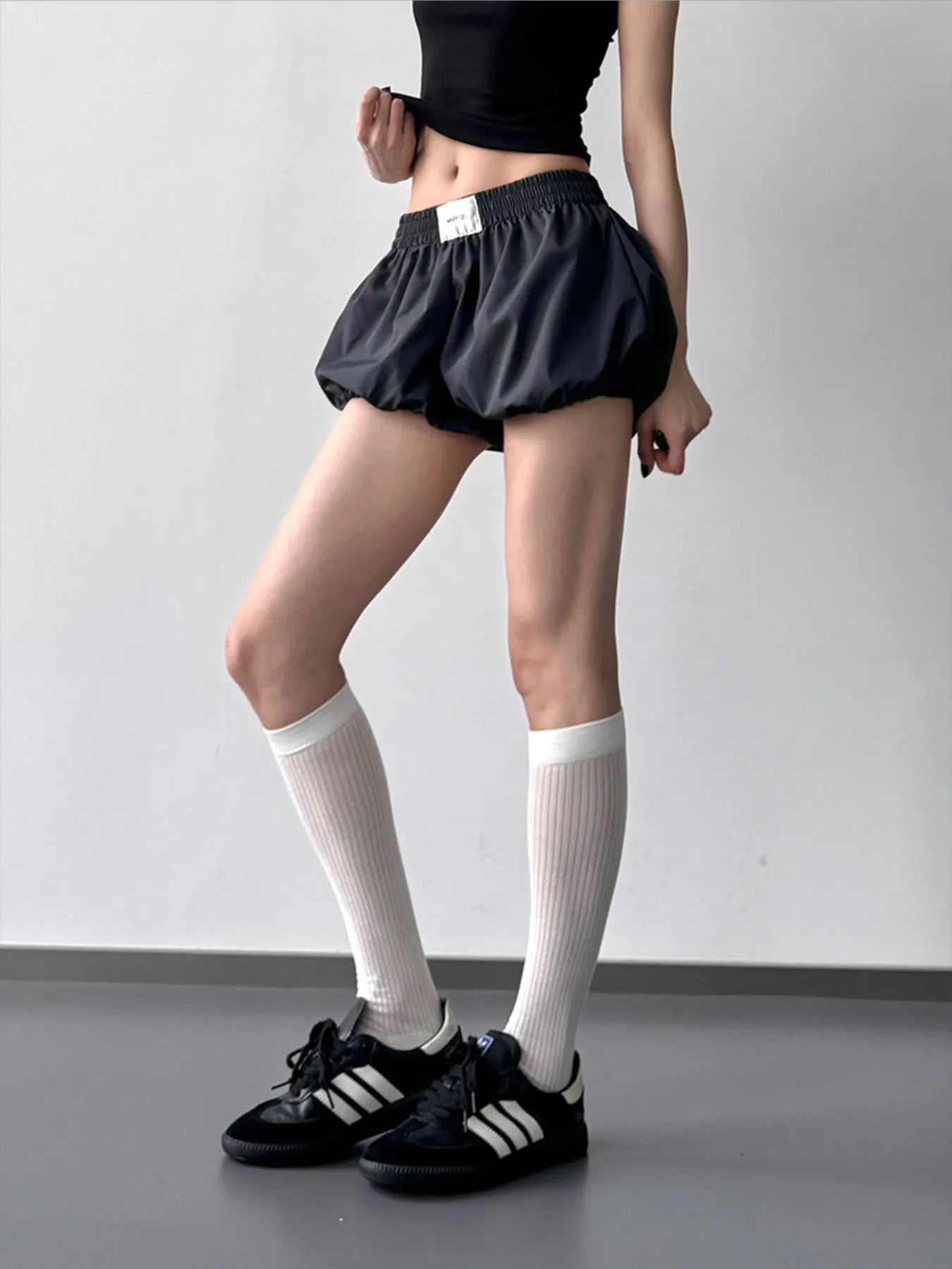 Elastic Waistband Bubble Shorts OutfitFlow