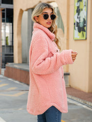 Button Down Collared Coat Trendsi