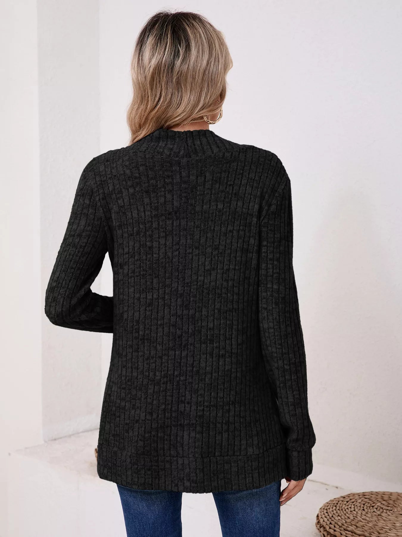 Casual Knit Open Front Cardigan OutfitFlow