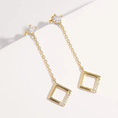 925 Sterling Silver Inlaid Zircon Earrings OutfitFlow