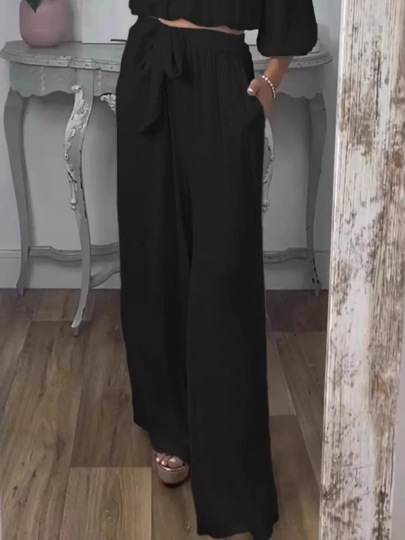 Full Size Off-Shoulder Top and Pants Set Plus Size OutfitFlow