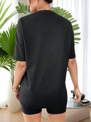 Beautiful Round Neck Top and Shorts Casual Set OutfitFlow
