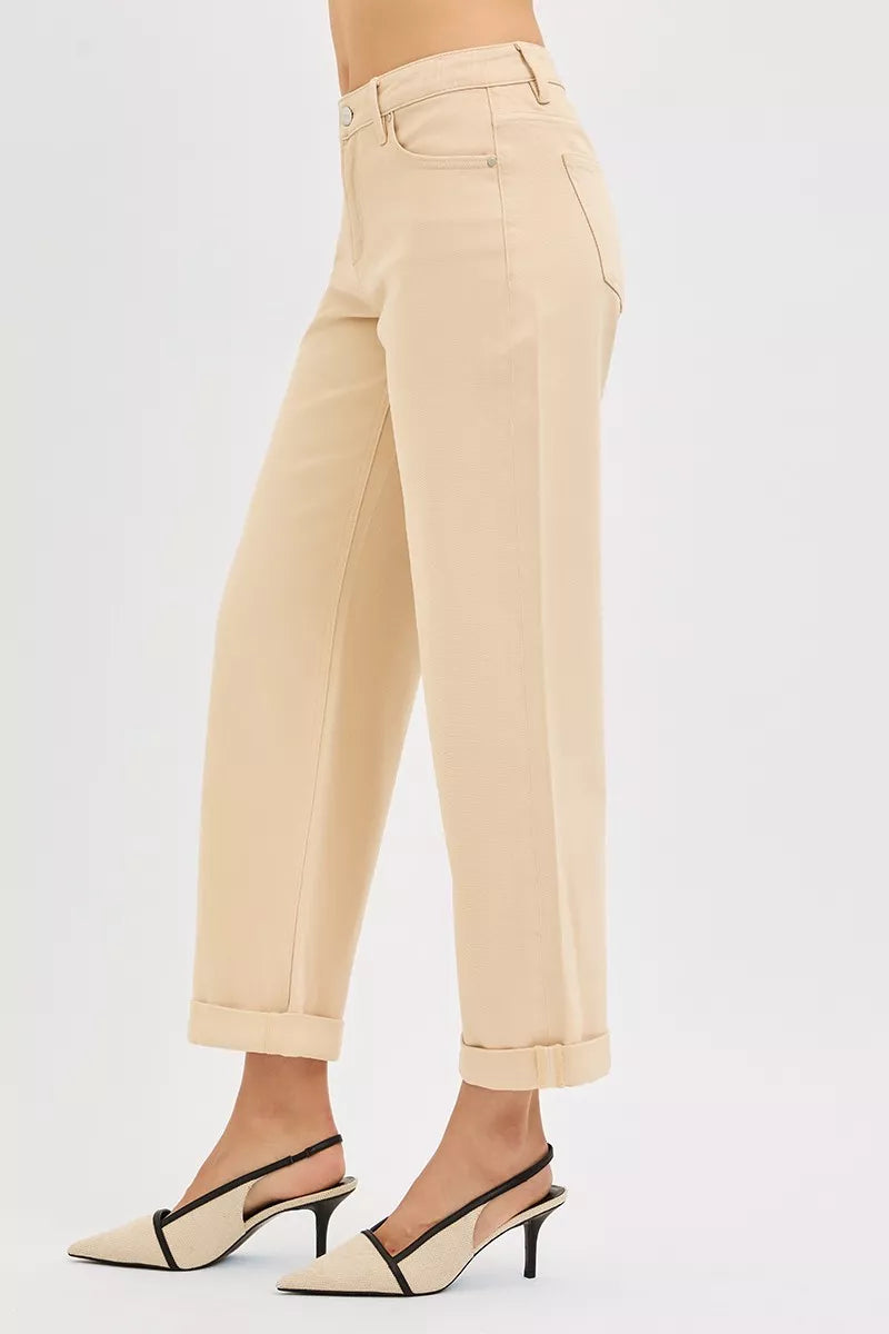 RISEN Tummy Control Mid Rise Ankle Barrel Relaxed Baggy OutfitFlow