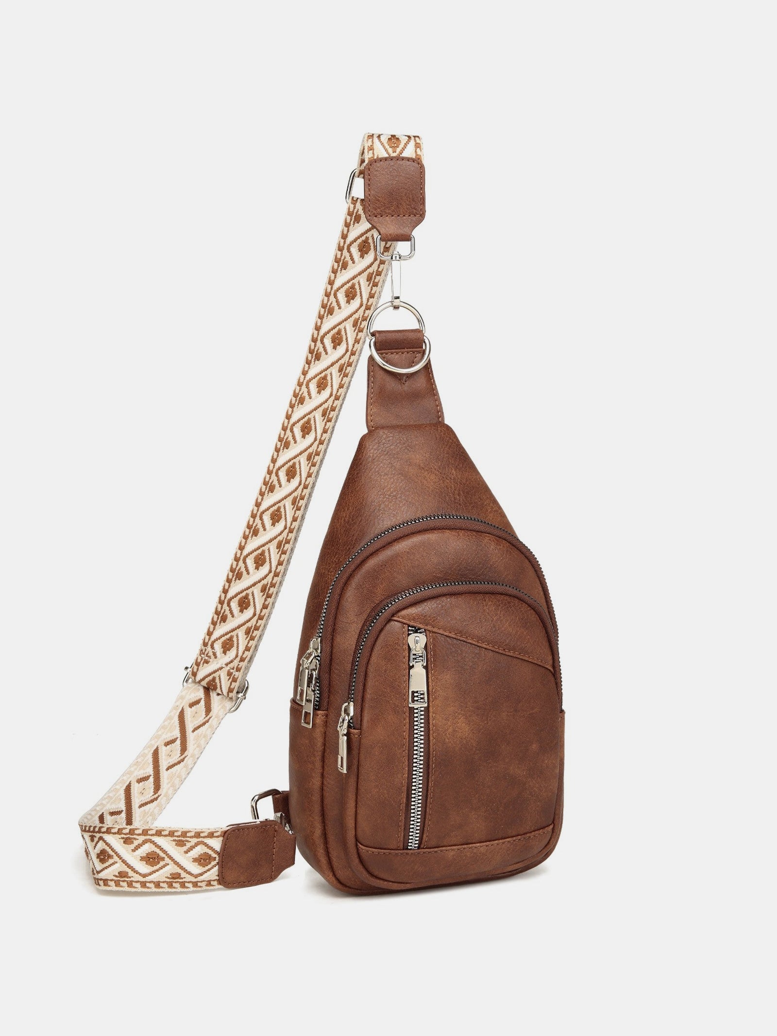 Outfit Flow - PU Leather Crossbody Bag with Two Detachable Strap