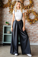 Outfit Flow - First Love Drawstring Back Spaghetti Strap Wide Leg Overall