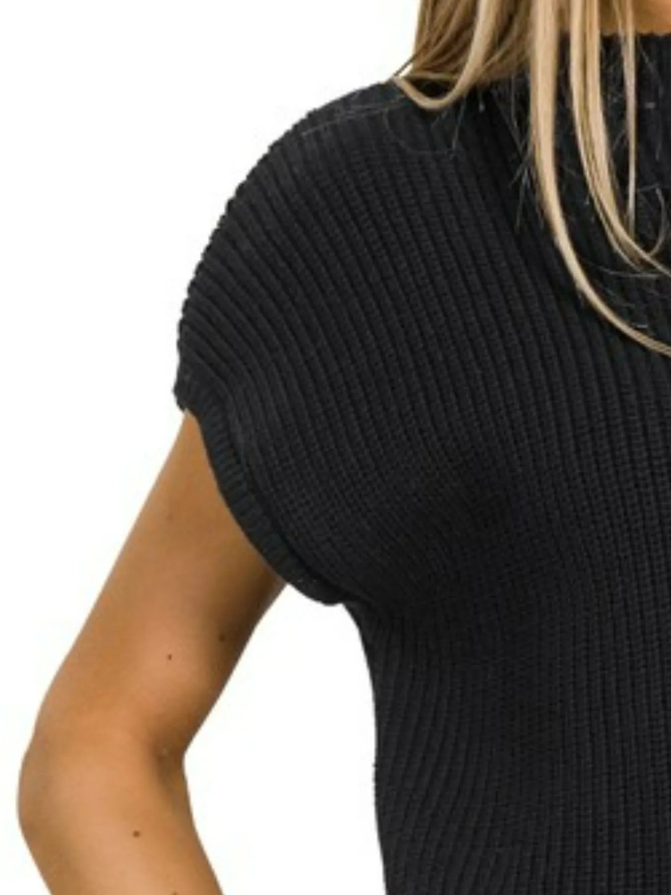 Zenana Mock Neck Short Sleeve Sweater OutfitFlow