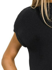 Zenana Mock Neck Short Sleeve Sweater OutfitFlow