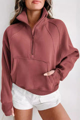 Outfit Flow - Half Zip Long Sleeve Sweatshirt