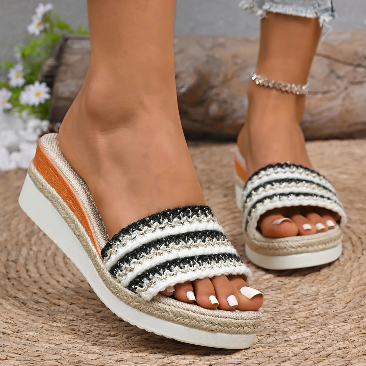 Open Toe Wedge Sandals OutfitFlow