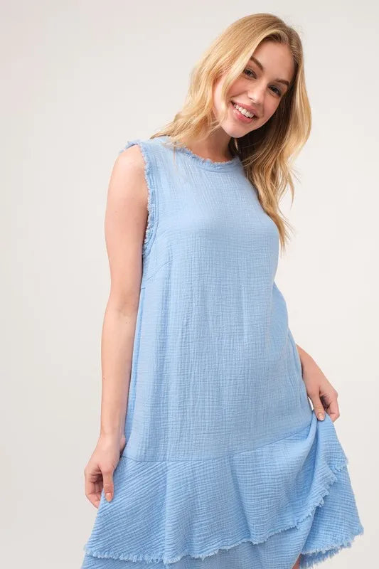 And The Why Washed Fringe Detail Tiered Dress OutfitFlow
