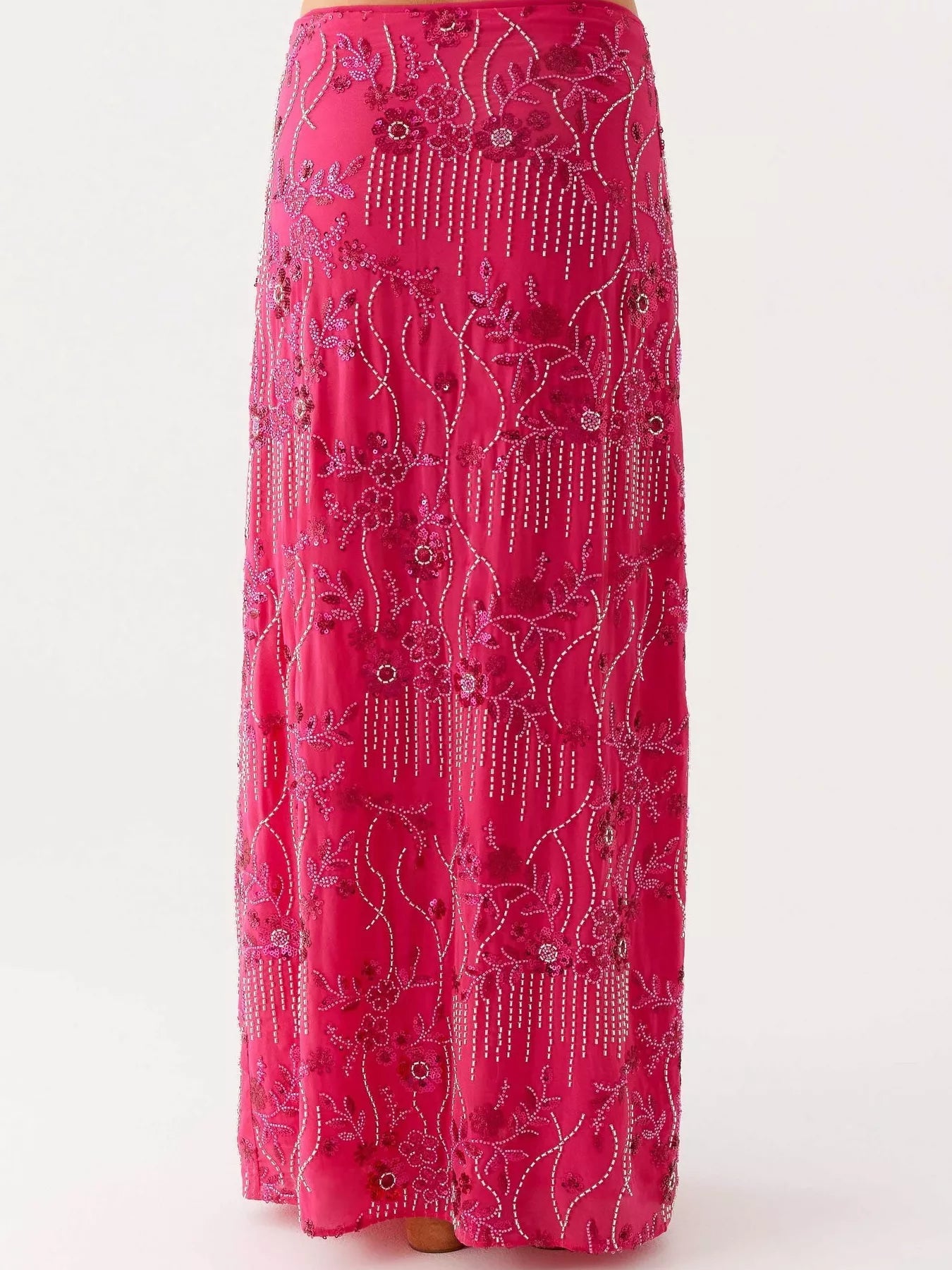 Embroidered Sequin Maxi Skirt OutfitFlow