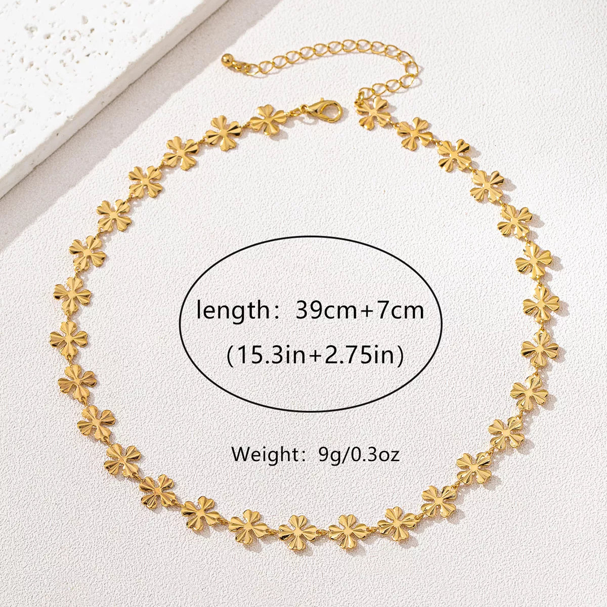 18K Gold-Plated Alloy Flower Chain Necklace OutfitFlow