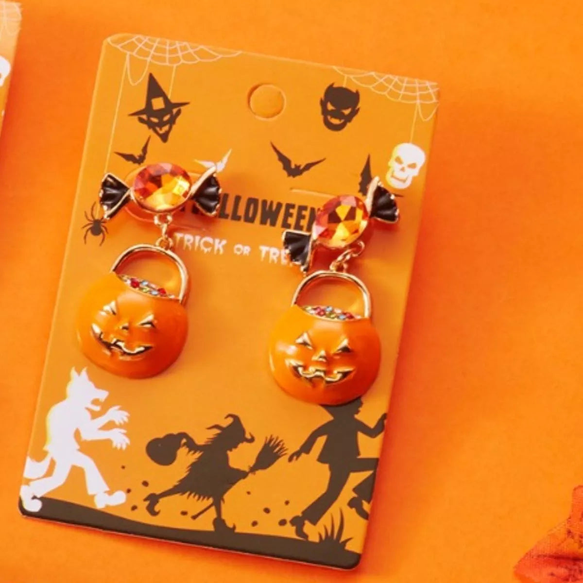 Halloween Pumpkin Drop Earrings OutfitFlow