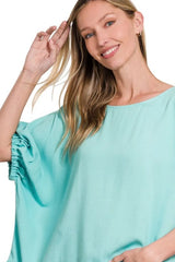 Zenana Woven Oversized Boxy Top OutfitFlow