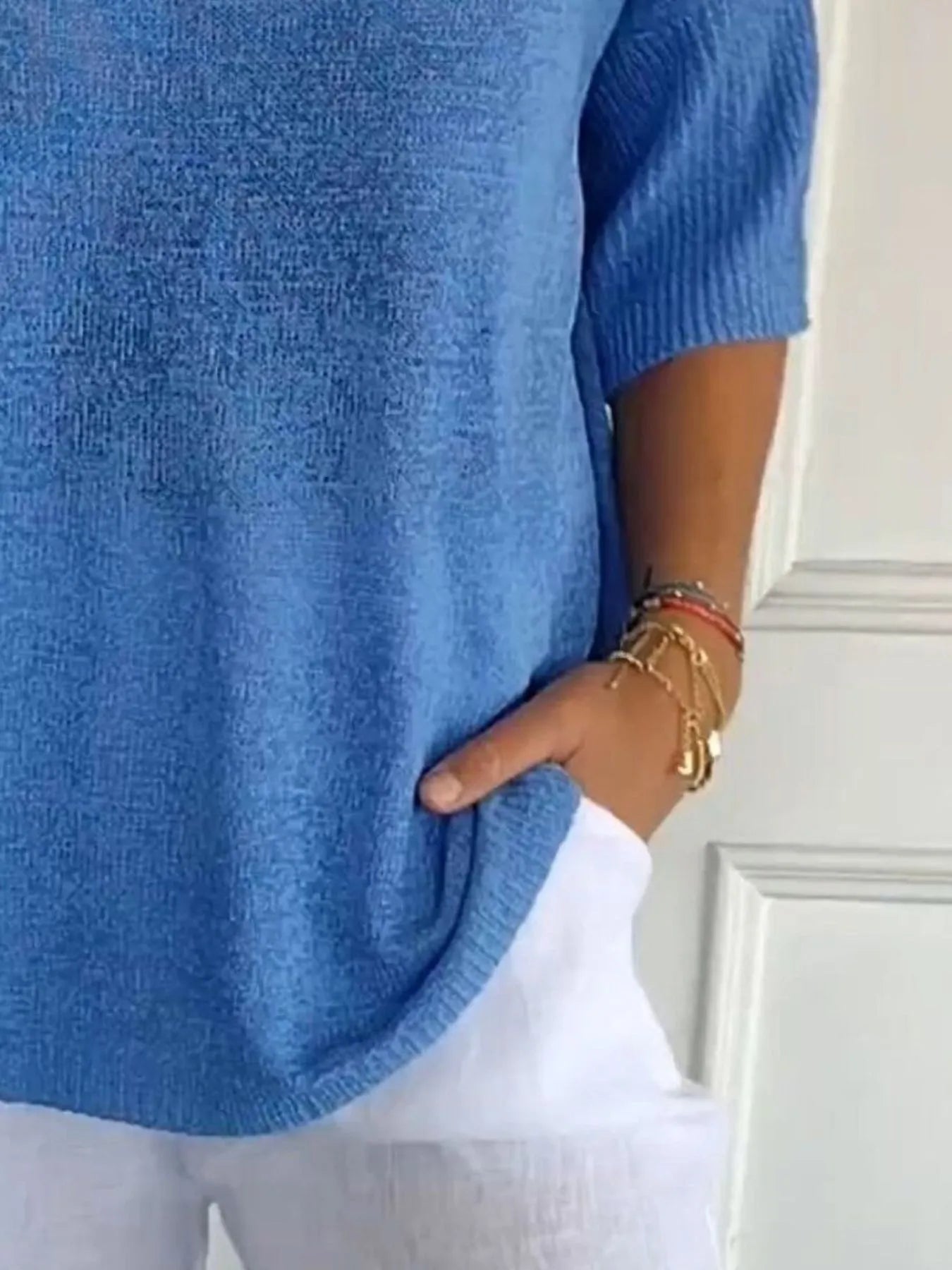 Full Size Relaxed Fit Ribbed Hem Sweater Plus Size OutfitFlow
