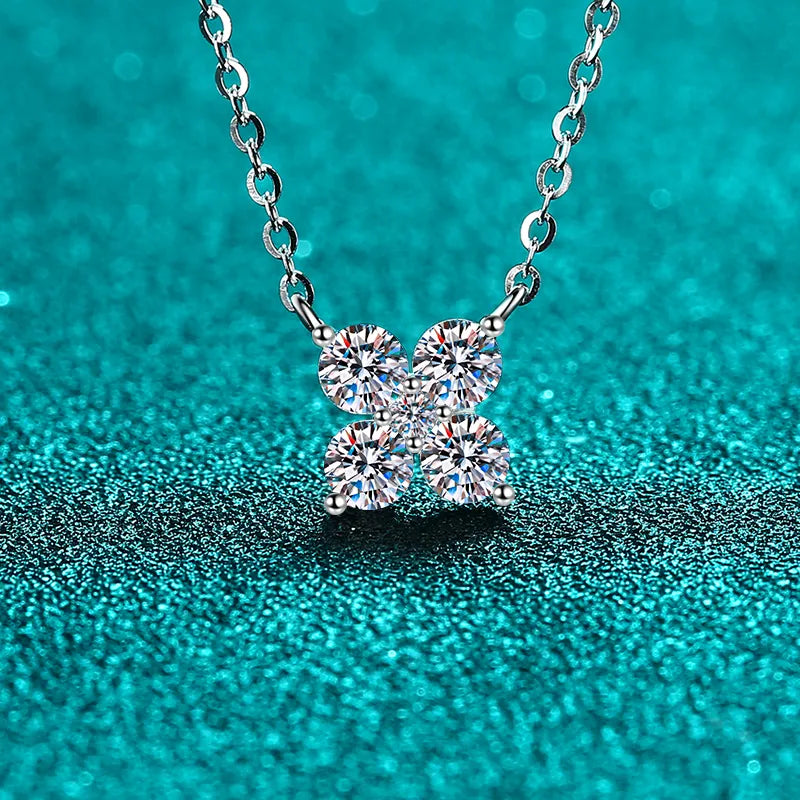 1.26 Carat Moissanite 925 Sterling Silver Geometric Shape Pendant Necklace OutfitFlow