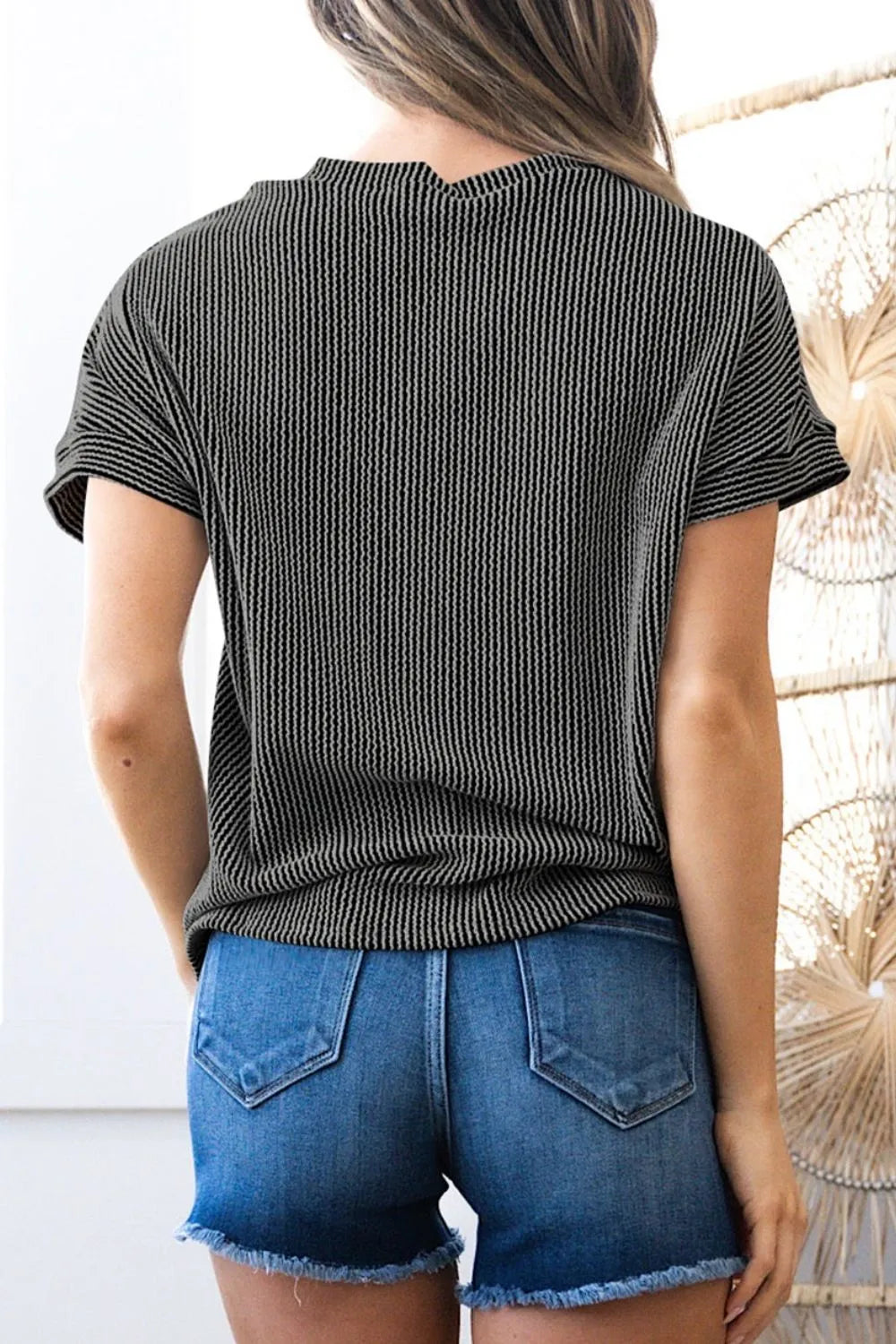 Round Neck Short Sleeve T-Shirt OutfitFlow