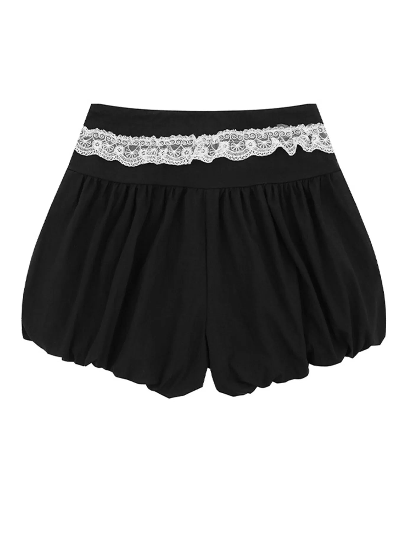 Lace Trim Shorts with Drawstring OutfitFlow