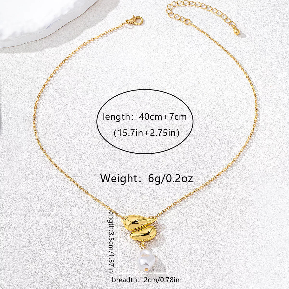 Synthetic Pearl 18K Gold-Plated Alloy Necklace OutfitFlow