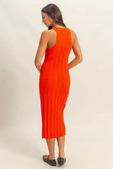 HYFVE Round Neck Bodycon Ribbed Knit Dress OutfitFlow