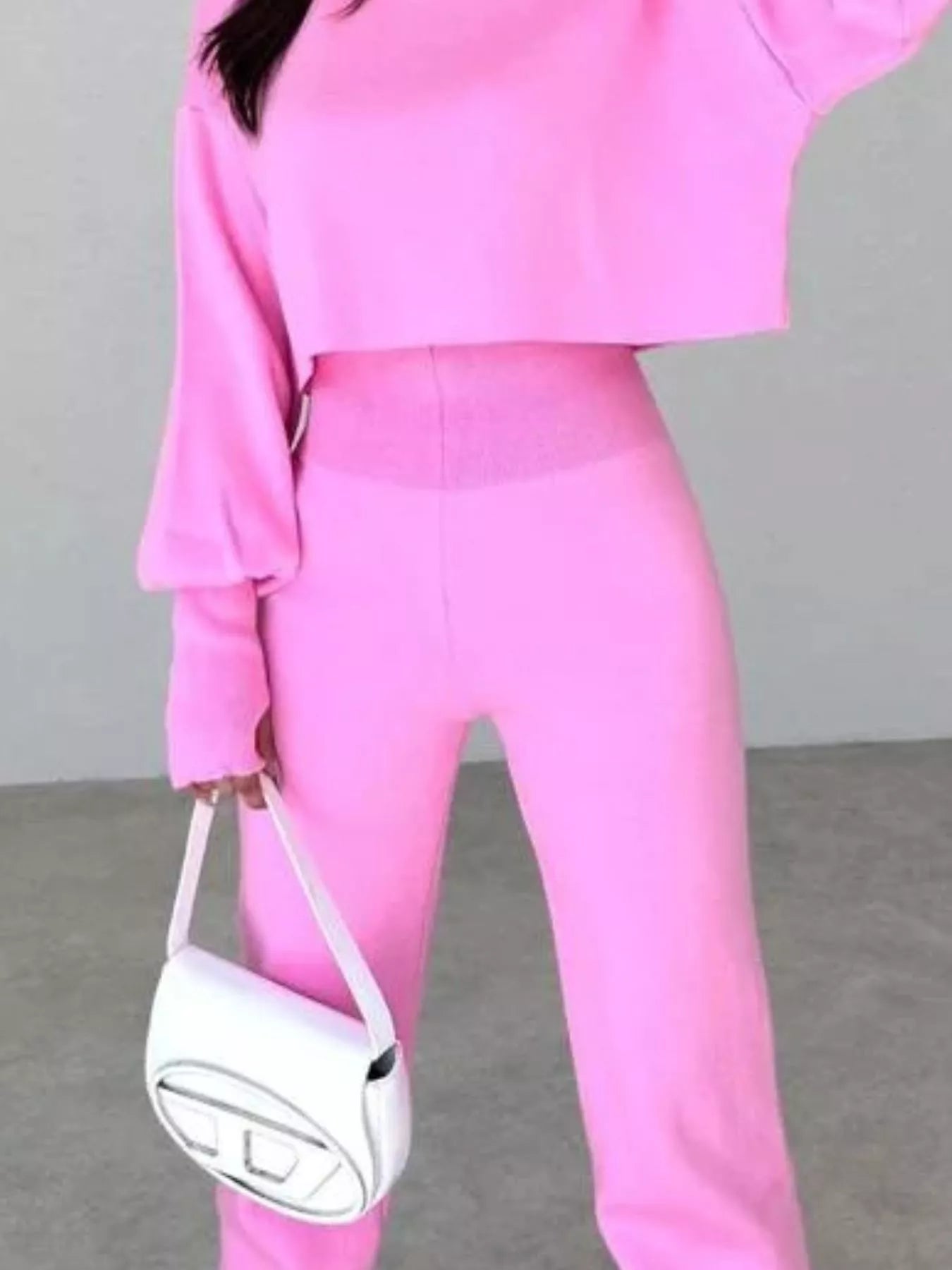 Turtleneck Long Sleeve Top & Pants Set OutfitFlow