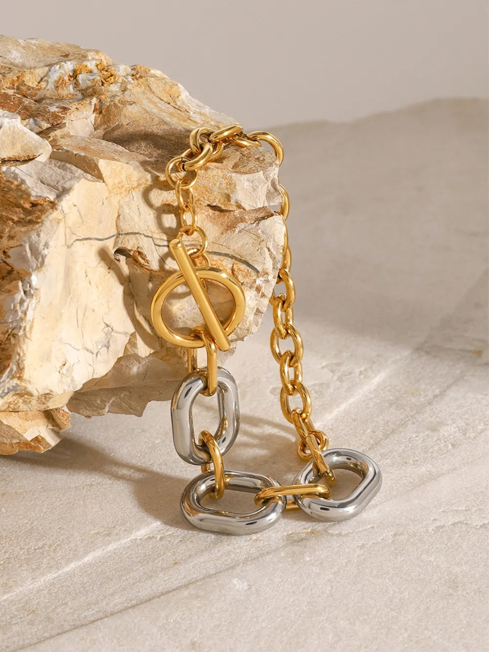 18K Gold-Plated Stainless Steel Chain Bracelet OutfitFlow