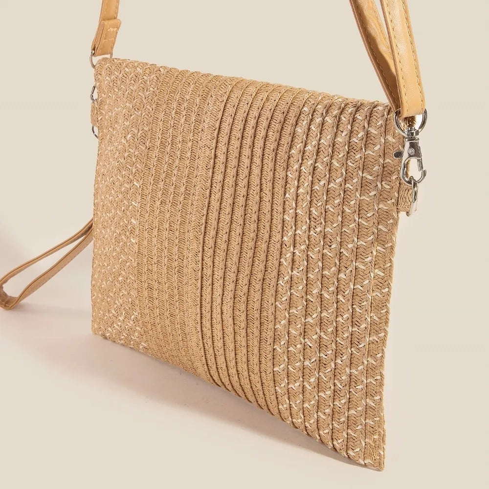 Fame Tight Woven Envelope Clutch Bag OutfitFlow
