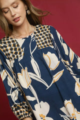 Umgee Floral High-Low Babydoll Dress Trendsi