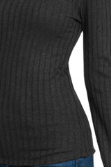 Zenana Ribbed Long Sleeve Round Neck T-Shirt OutfitFlow