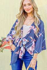 And The Why Front Tie Knot Floral Print Top OutfitFlow