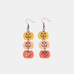 Wooden Contrast Pumpkin Earrings Tangerine One Size OutfitFlow