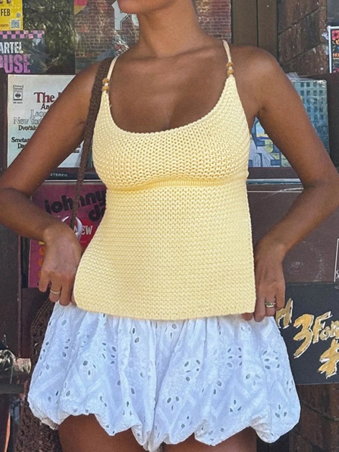 Scoop Neck Knit Cami OutfitFlow