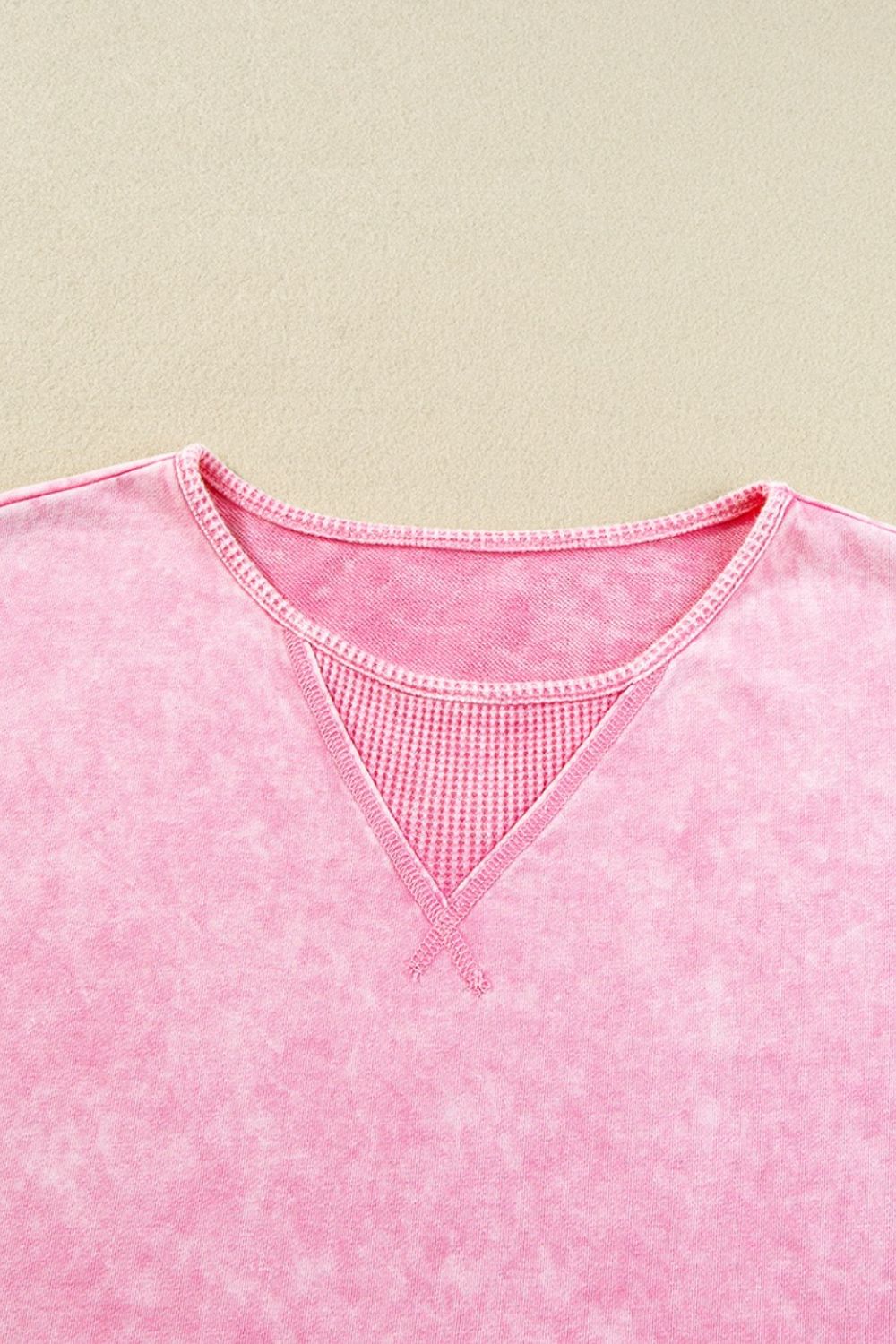 Mineral Wash Drop Shoulder Round Neck T-Shirt OutfitFlow