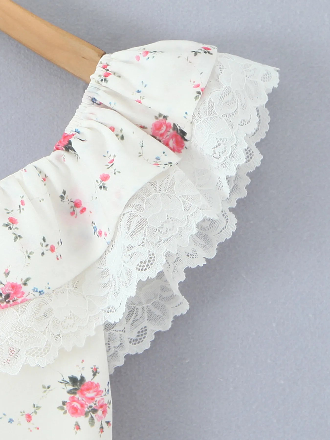 Off-Shoulder Floral Lace Trim Mini Dress OutfitFlow