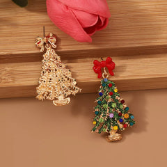 Christmas Tree Earrings with Bow OutfitFlow