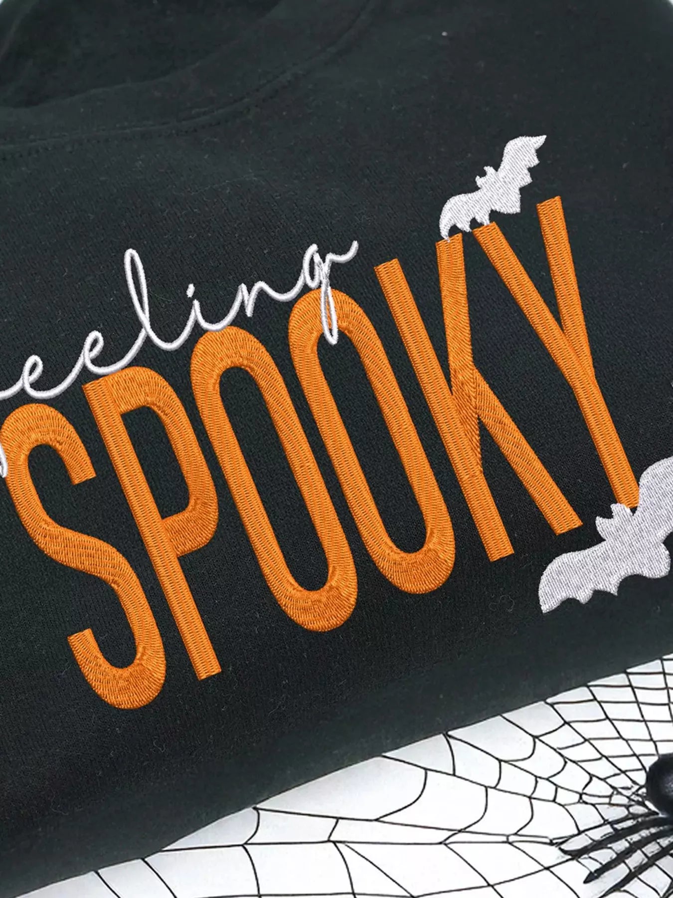 Feeling Spooky Halloween Embroidered Sweatshirt OutfitFlow