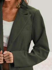 BiBi Single Breasted Peaked Lapel Blazer Trendsi