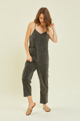 Outfit Flow - HEYSON Full Size Mineral-Washed Oversized Jumpsuit with Pockets