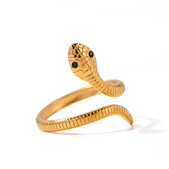 18K Gold-Plated Snake Wrap Adjustable Ring OutfitFlow