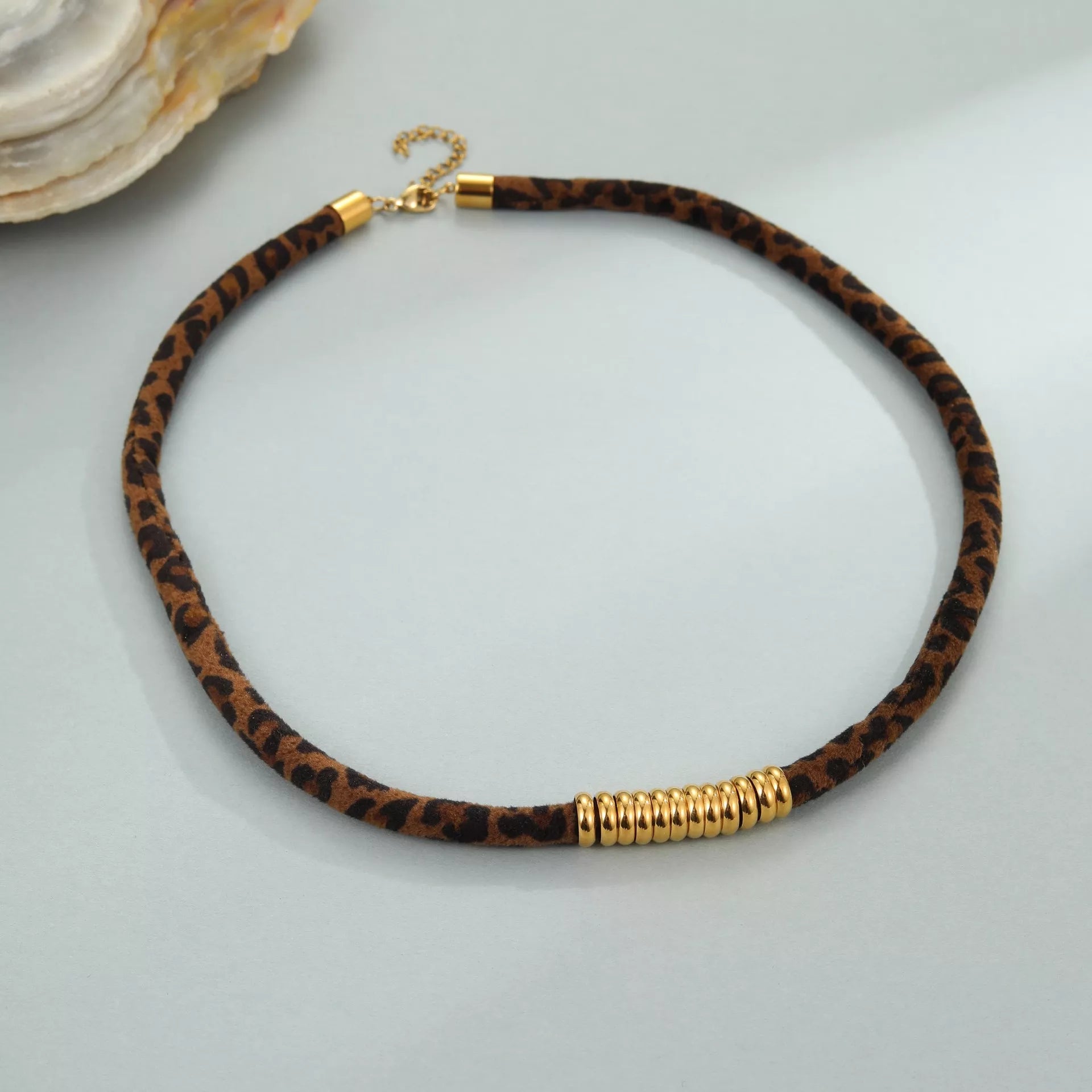 Leopard 18K Gold-Plated Necklace Style C One Size OutfitFlow