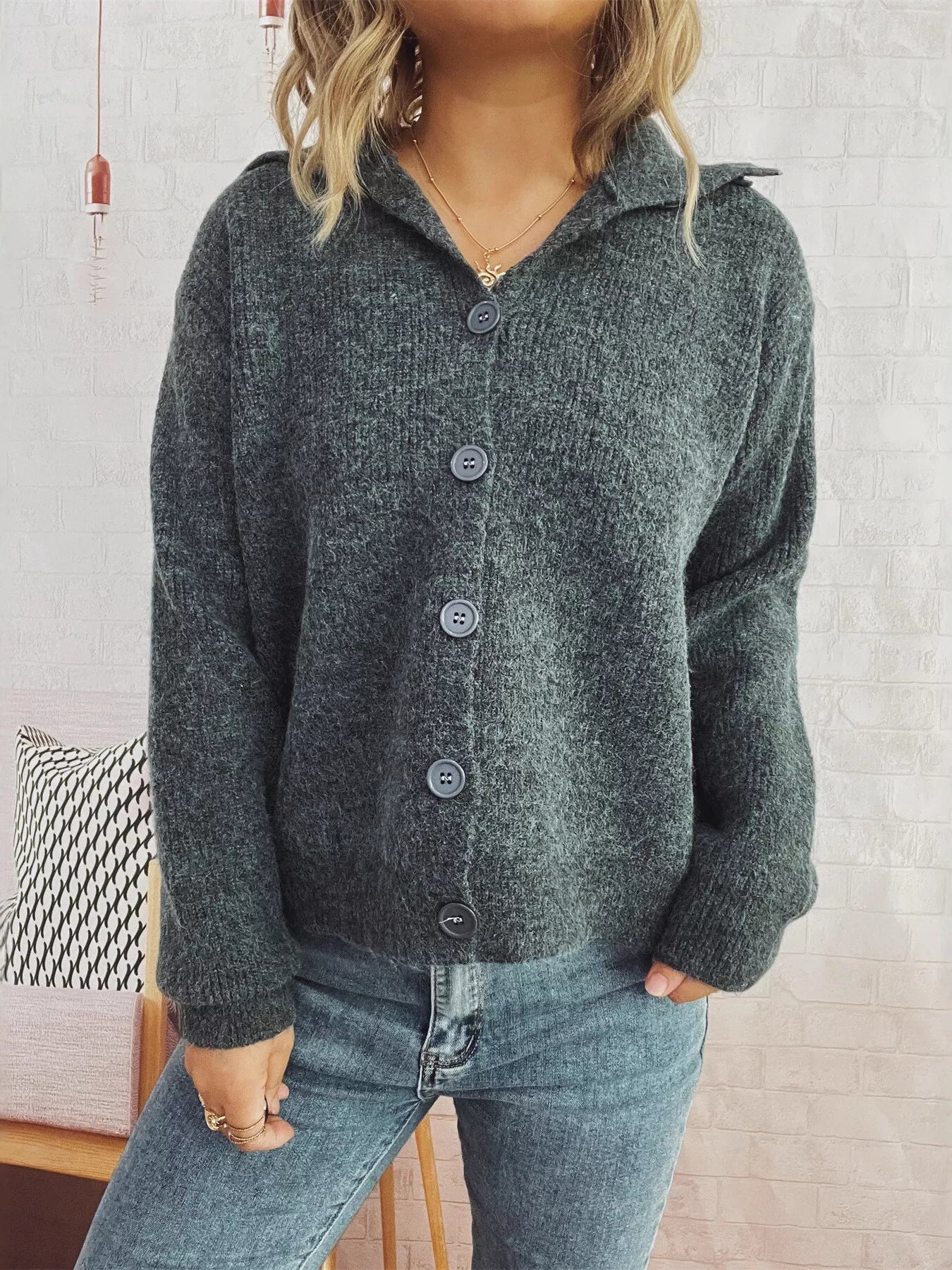 Ribbed Button-Up Cardigan OutfitFlow