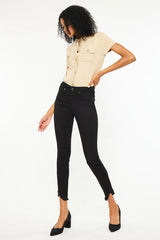 Kancan High Rise Frayed Hem Skinny Jeans OutfitFlow